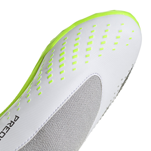 Buty piłkarskie dla dzieci adidas Predator Accuracy.3 Laceless TF biało-szare IE9436