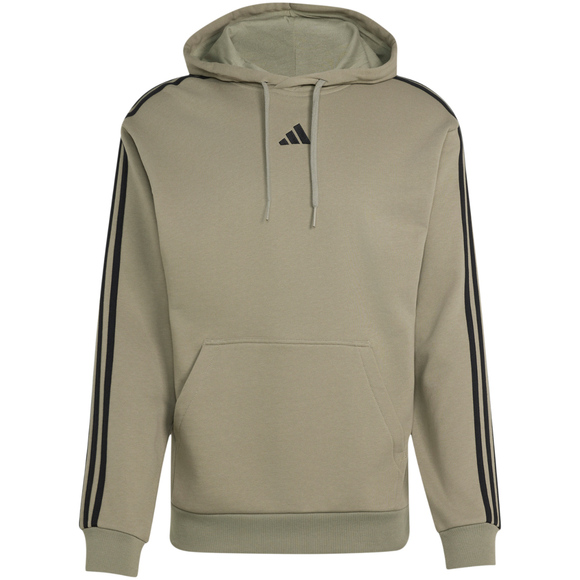Bluza męska adidas Essentials 3-Stripes French Terry Hoodie oliwkowa KY4204