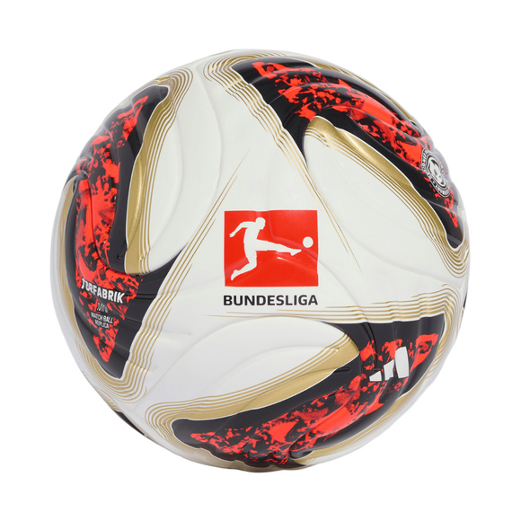 Piłka nożna adidas Bundesliga 26/27 Torfabrik Mini biało-pomarańczowo-złota KG6039