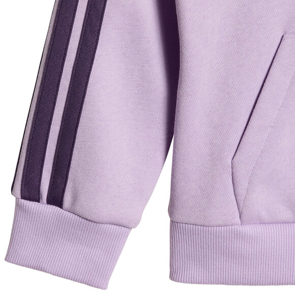 Dres dla dzieci adidas Essentials Joggers 3-Stripes Hoodie fioletowy JV9856