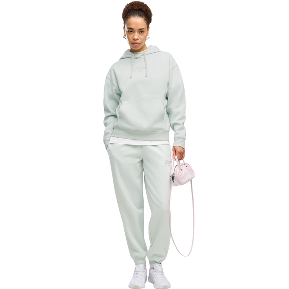 Bluza damska Puma ESS Script Comfort Hoodie miętowa 694136 29