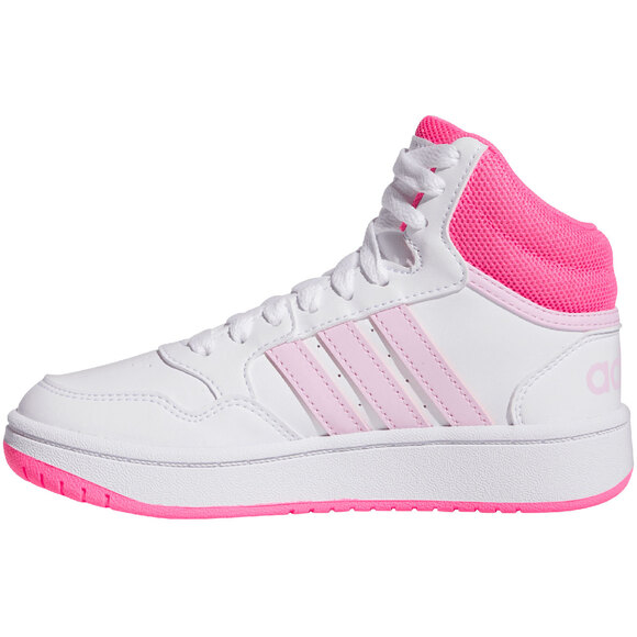 Buty dla dzieci adidas Hoops Mid biało-różowe IF2722