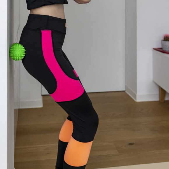 Wałek Fizjo Spiky do masażu i rehabilitacji Tullo duoball 15,5 cm czerwony REF864