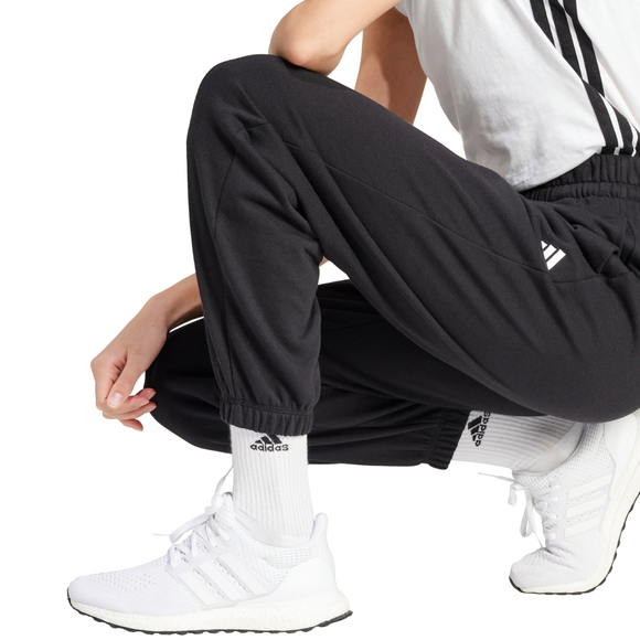 Spodnie damskie adidas Essentials Small Logo French Terry Cuffed czarne JD7999