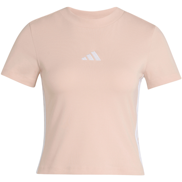Koszulka damska adidas Essentials 3-Stripes Slim Baby pastelowy róż KD2343