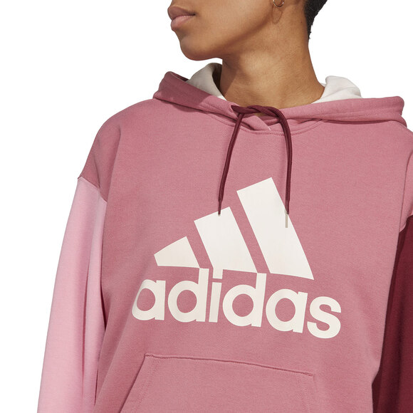 Bluza damska adidas Essentials Big Logo Oversized French Terry Hoodie różowa IC9869