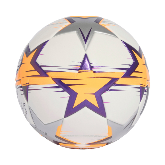 Piłka nożna adidas UCL Womens Mini 26/27 League Stage biało-pomarańczowo-fioletowa KE5143