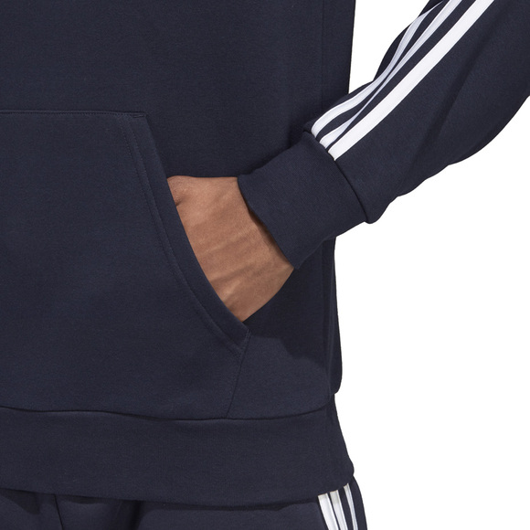 Bluza męska adidas Essentials 3 Stripes Pullover French Terry granatowa DU0499