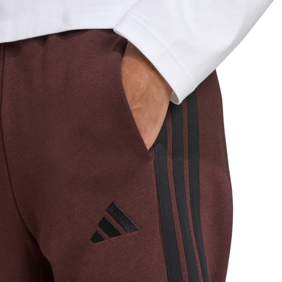 Spodnie męskie adidas Essentials 3-Stripes Fleece brązowe JX0713