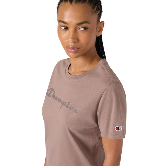 Koszulka damska Champion Short Sleeve ciemny beż 119125 MS513