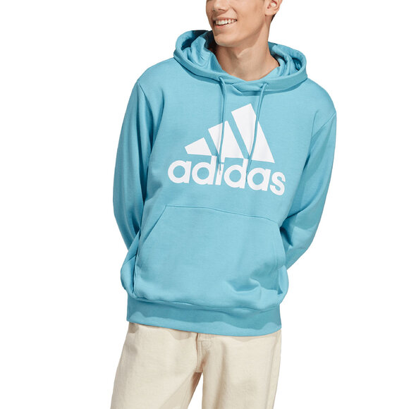 Bluza męska adidas Essentials French Terry Big Logo Hoodie błękitna IC9367