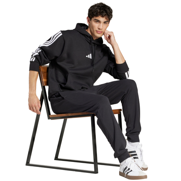 Spodnie męskie adidas Essentials Feel Cozy French Terry czarne JE3854