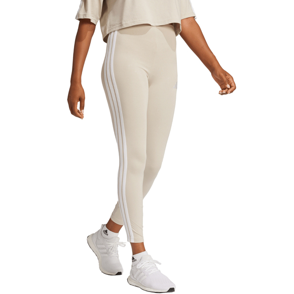 Legginsy damskie adidas Essentials 3-Stripes Cotton beżowe JE0073