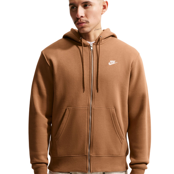 Bluza męska Nike Club BB FZ Hoodie jasny brąz FN3861 270