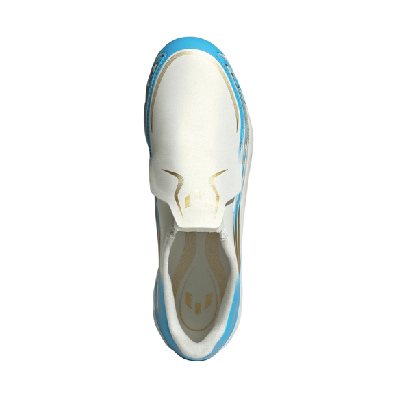Buty piłkarskie dla dzieci adidas F50 Messi League LL FG biało-niebieskie IH1907