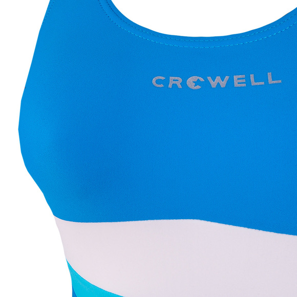 Kostium kąpielowy damski Crowell Katie kol.03 niebiesko-błękitno-biały 