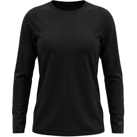Koszulka damska 4F longsleeve F639 głęboka czerń 4FWMM00TLONF639 20S