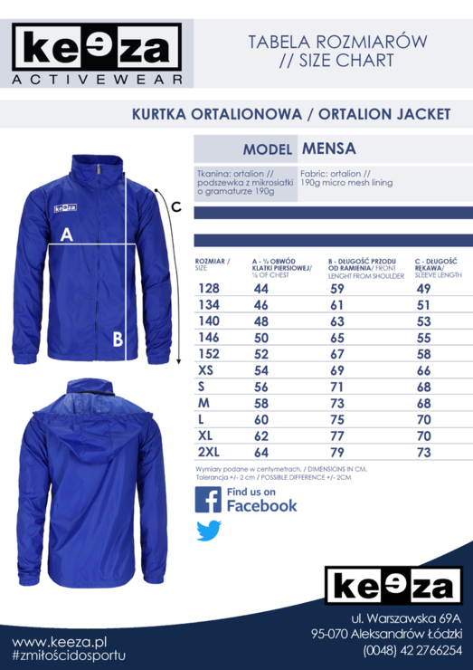 Kurtka ortalionowa Mensa Znicz Kłobuck