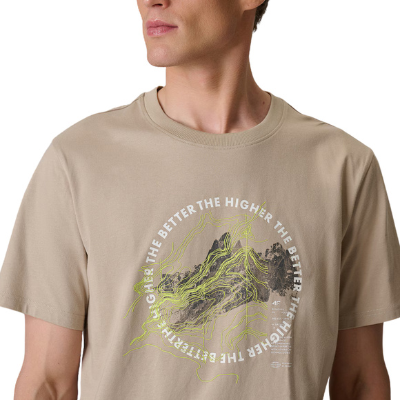 Koszulka męska 4F M2822 beżowa 4FWSS26TTSHM2822 83S