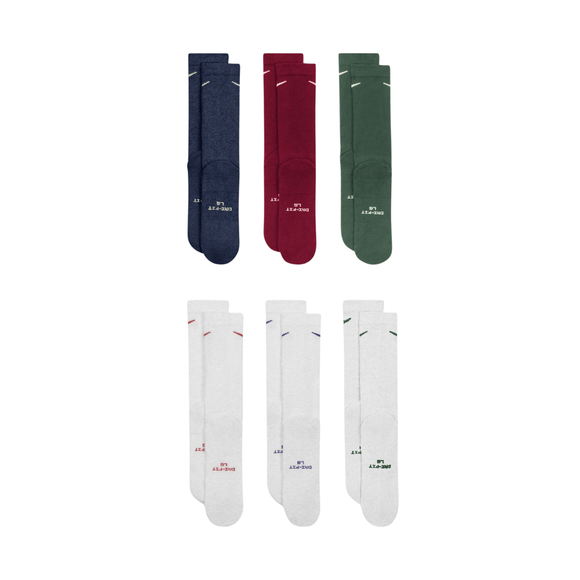 Skarpety Nike Everyday Elevated 6 par białe, zielone, bordowe, niebieskie HQ8021 907