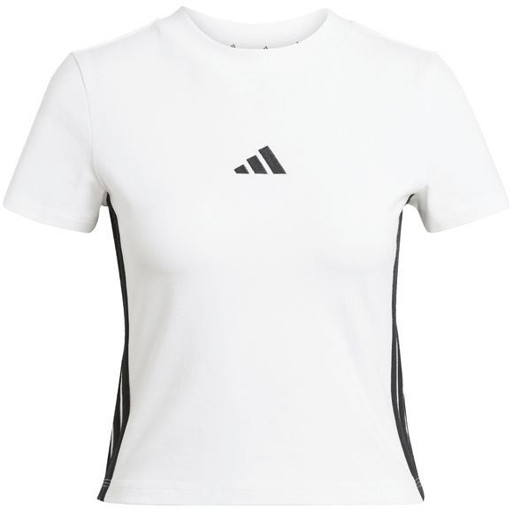 Koszulka damska adidas Essentials 3-Stripes Slim Baby biała JE1239