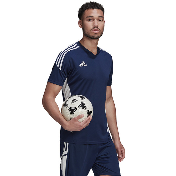 Koszulka męska adidas Condivo 22 Jersey V-neck granatowo-biała HA6291