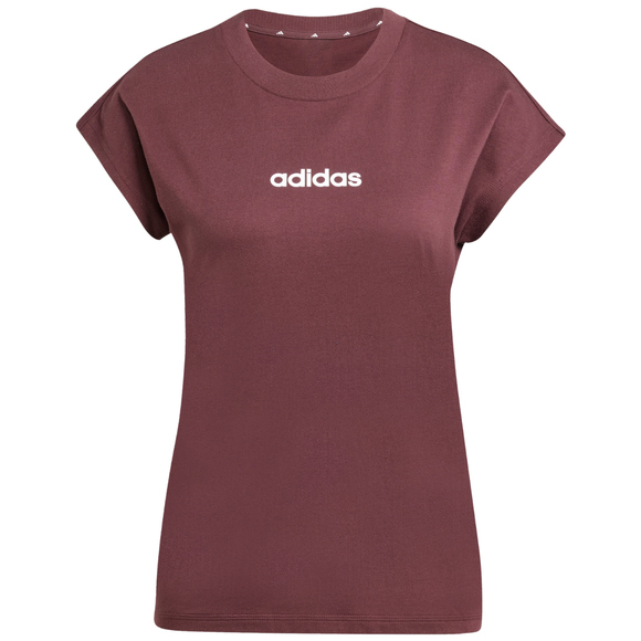 Koszulka damska adidas Essentials Linear Cotton brązowa JG8663