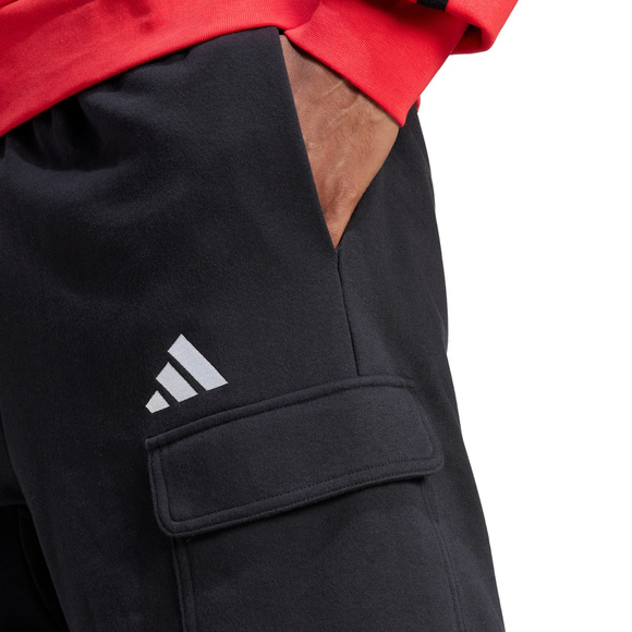 Spodenki męskie adidas Essentials Feel Cozy French Terry Cargo czarne JE6291