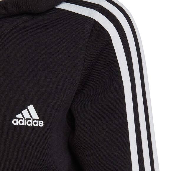 Bluza dla dzieci adidas Essentials 3-Stripes Full-Zip Hoodie czarna IC3634