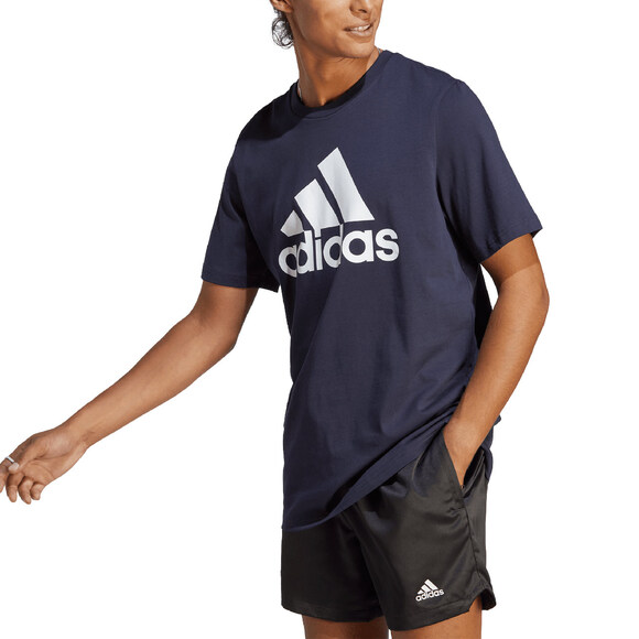 Koszulka męska adidas Essentials Single Jersey 3-Stripes Tee granatowa IC9348