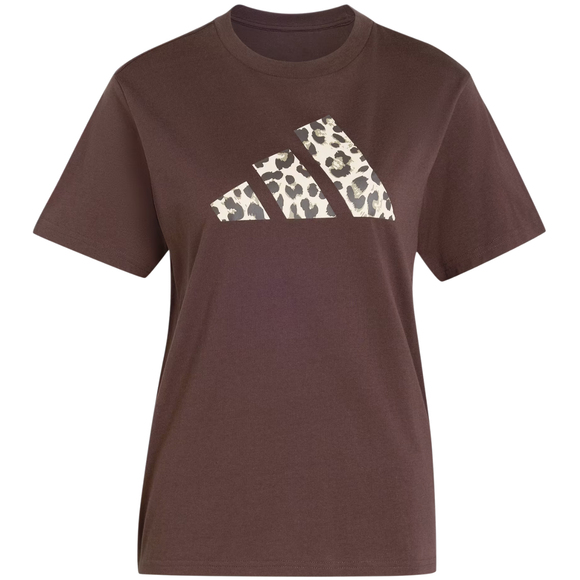 Koszulka damska adidas Animal Graphic brązowa KT2676
