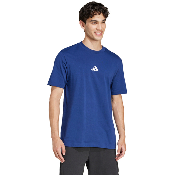 Koszulka męska adidas Essentials Small Logo Single Jersey niebieska JF1093