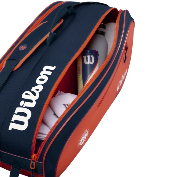 Torba tenisowa Wilson Roland Garros 2026 Team 6PK pomarańczowo-granatowa WR8053301001