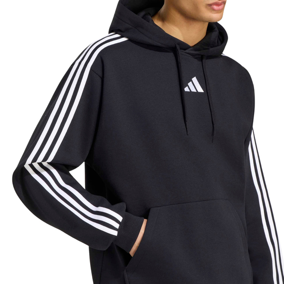 Bluza męska adidas Essentials 3-Stripes Fleece Hoodie czarna KY6602