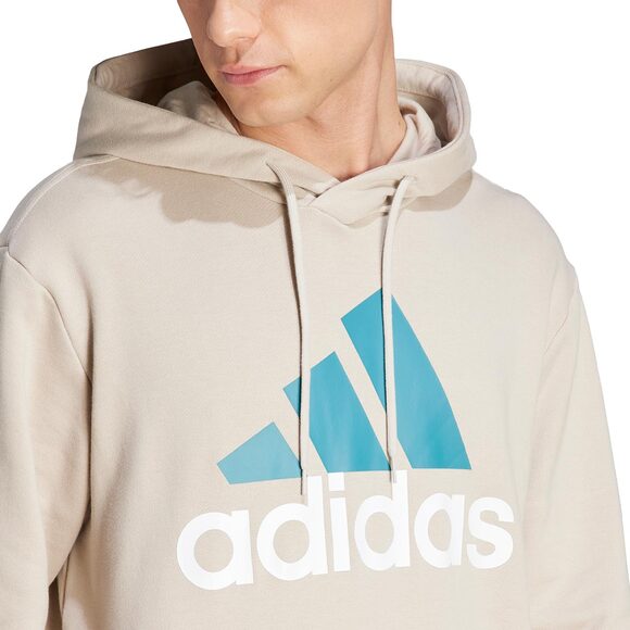 Bluza męska adidas Essentials French Terry Big Logo Hoodie beżowa IJ8584