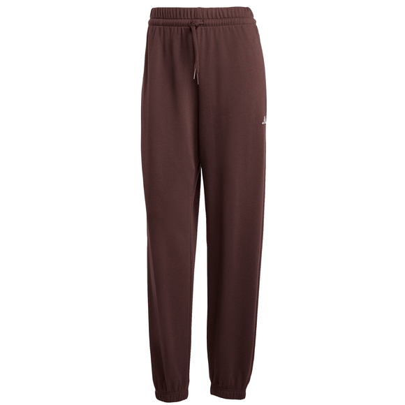 Spodnie damskie adidas Essentials Small Logo French Terry Cuffed brązowe JX3864