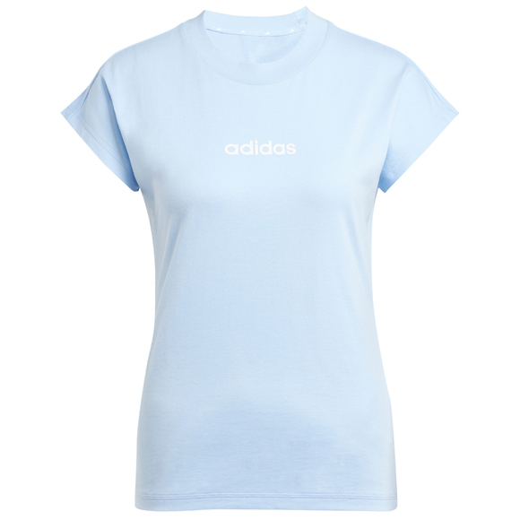 Koszulka damska adidas Essentials Linear Cotton błękitna JG8660
