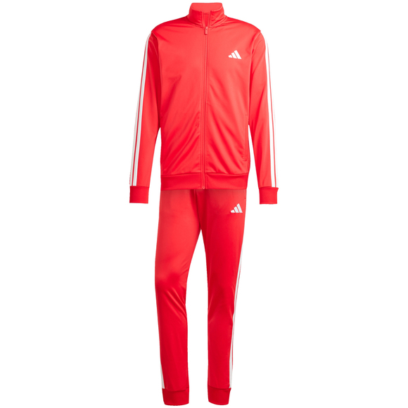 Dres męski adidas Sportswear Basic 3-Stripes Tricot czerwony JX8731