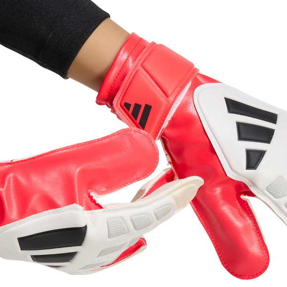 Rękawice bramkarskie dla dzieci adidas Predator Training biało-czerwone KA7792