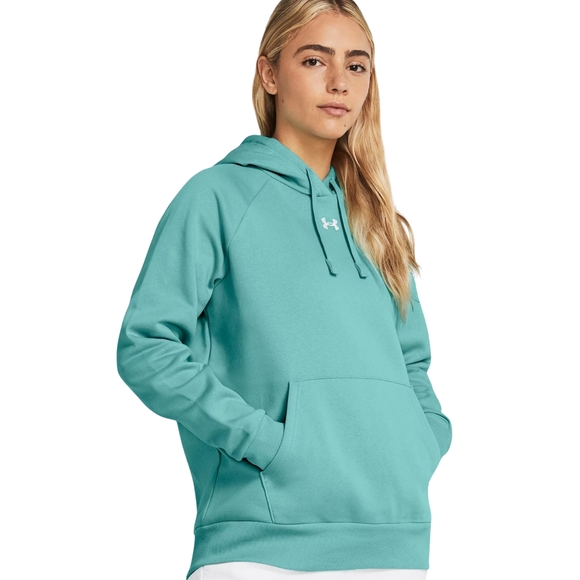 Bluza damska Under Armour Rival Flecce Hoodie miętowa 1379500 482