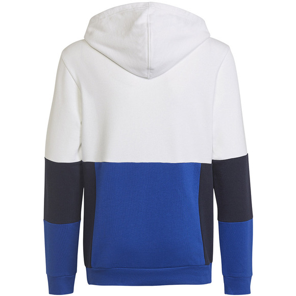 Bluza dla dzieci adidas Colourblock Hoodie biało-niebieska HG6826