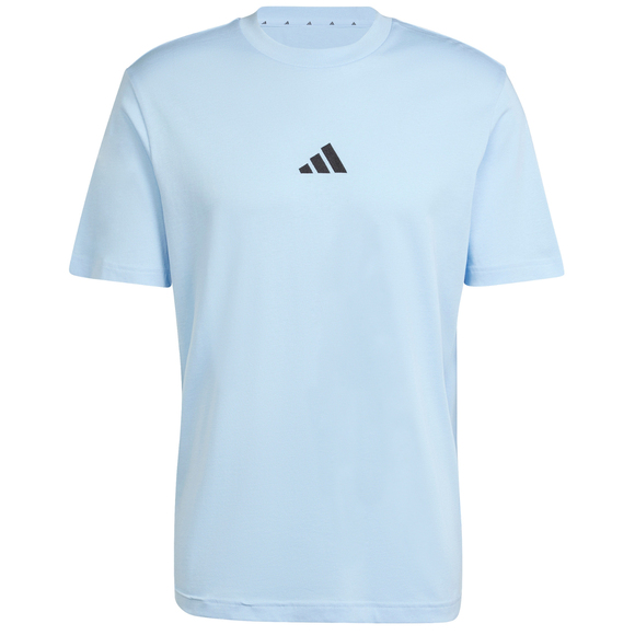Koszulka męska adidas Essentials Small Logo Single Jersey błękitna JF1101