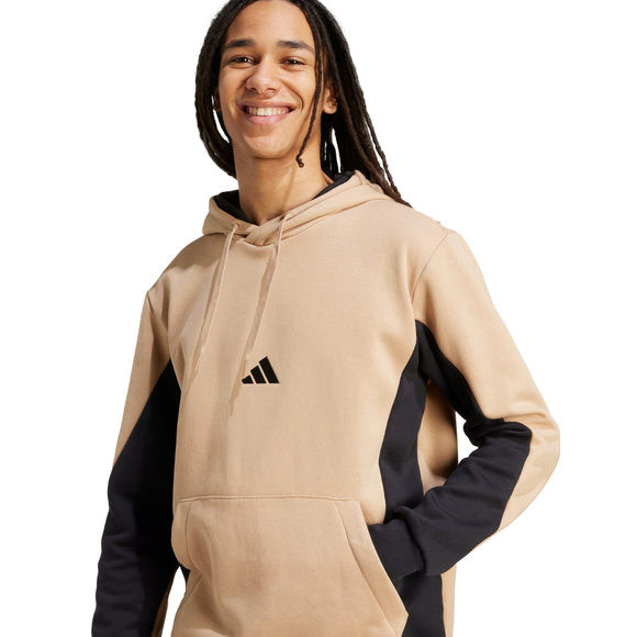 Dres męski adidas Sportswear Fleece Colorblock Hooded beżowy KB5265