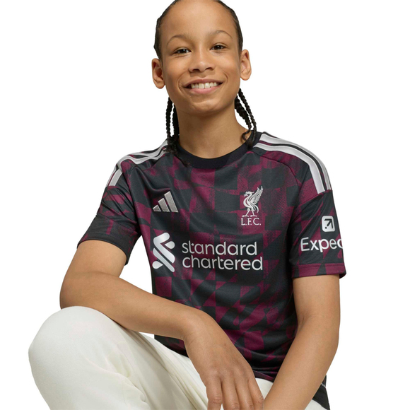 Koszulka dla dzieci adidas Liverpool FC 26/27 Third Jersey czarno-różowa KB8284