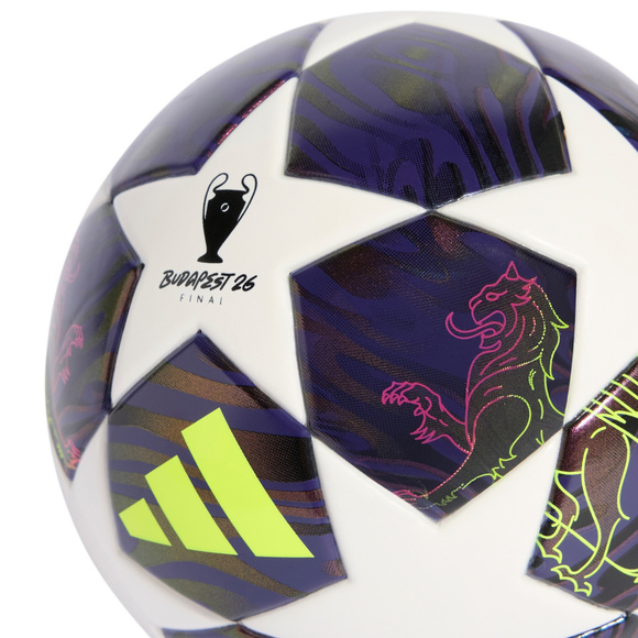 Piłka nożna adidas UCL 25/26 Final Mini biało-fioletowa JX9099