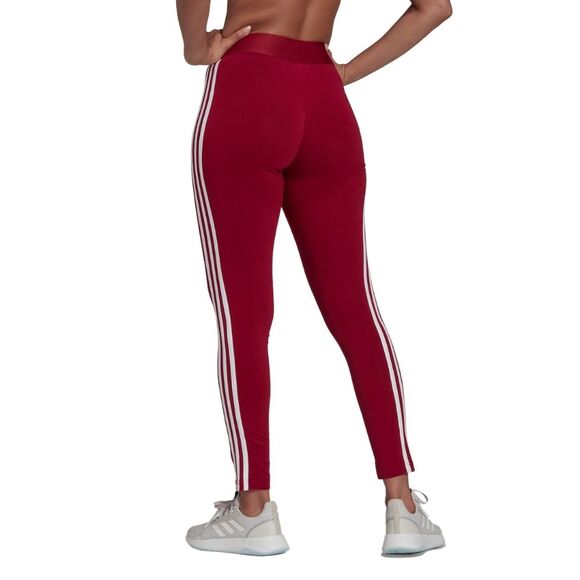 Legginsy damskie adidas Loungewear Essentials 3-Stripes czerwone HD1826