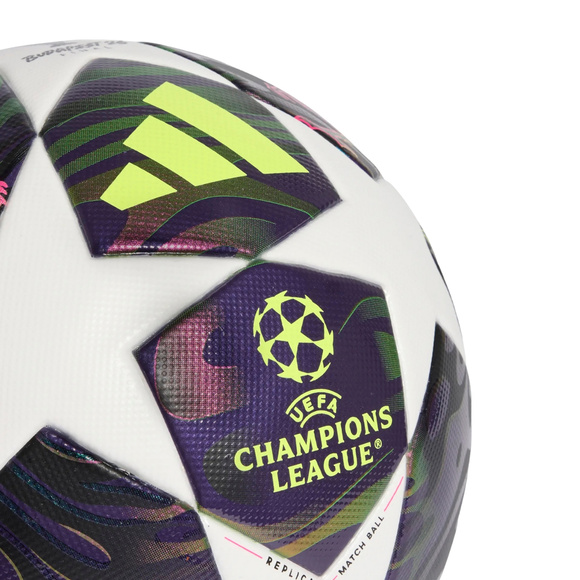 Piłka nożna adidas UCL 25/26 Street Ball biało-fioletowa JX9088
