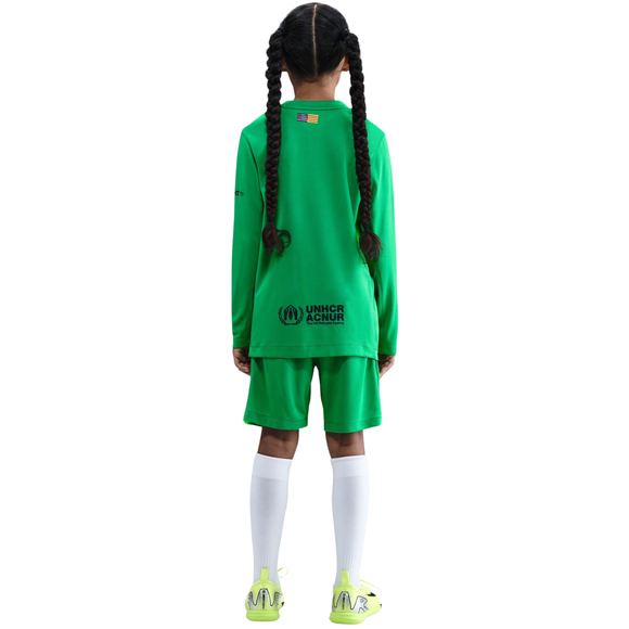 Spodenki dla dzieci Nike FC Barcelona 2025/26 Stadium Goalkeeper zielone HQ0475 310