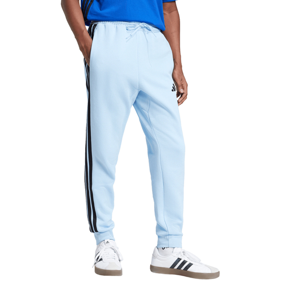 Spodnie męskie adidas Essentials 3-Stripes Fleece błękitne JE6315