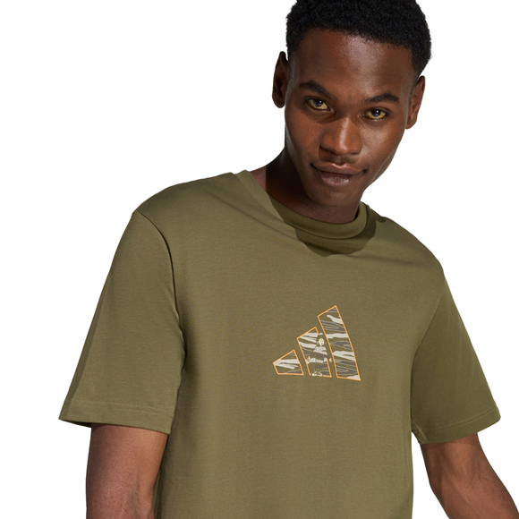 Koszulka męska adidas Camo Explorer Graphic oliwkowa JZ7502